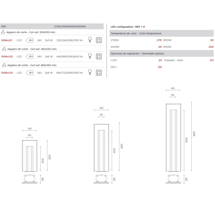 BPM MYRA 10564 lampa ścienna wpuszczana LED