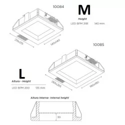 BPM ESPIGA LED 10084, 10085 gipsowa