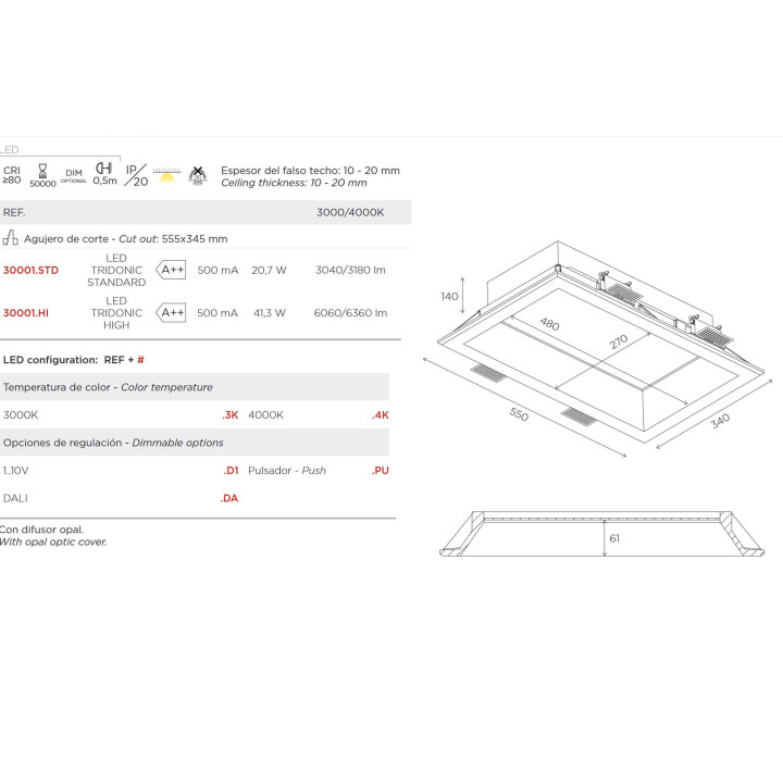 BPM Lighting ORIONIS TWINS 30001 plaster