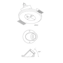 BPM SUNSET 10124 integrated ceiling angle 45°