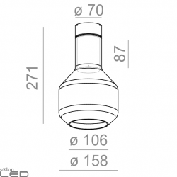 AQFORM MODERN GLASS Barrel LED 230V surface