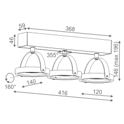 AQFORM CERES 111x3 R reflektor 15213-0000-T8-PH