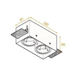 Oprawa AQUAFORM SQUARES 50x2 BEZ RAMKI 230V 37012