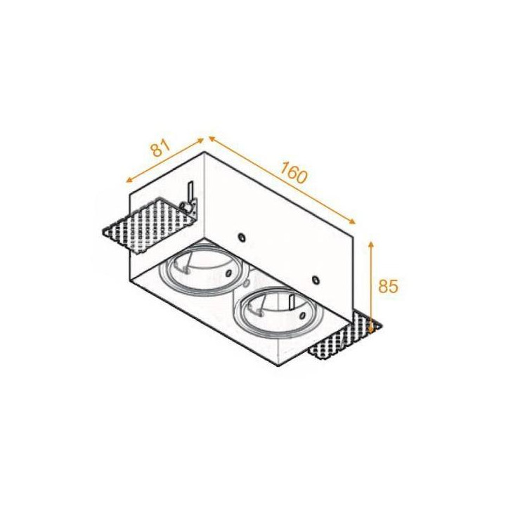 Oprawa AQUAFORM SQUARES 50x2 BEZ RAMKI 230V 37012