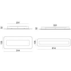 LINEA LIGHT ANTILLE 8880/1/2/3/4 modern wall light LED 31cm or 61cm