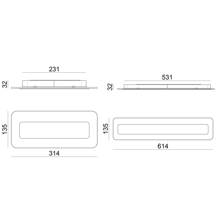 LINEA LIGHT ANTILLE kinkiet LED 31cm, 61cm