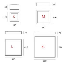 LINEA LIGHT BOX SQ 8227/9 white LED ceiling 11cm, 25cm, 41cm, 50cm
