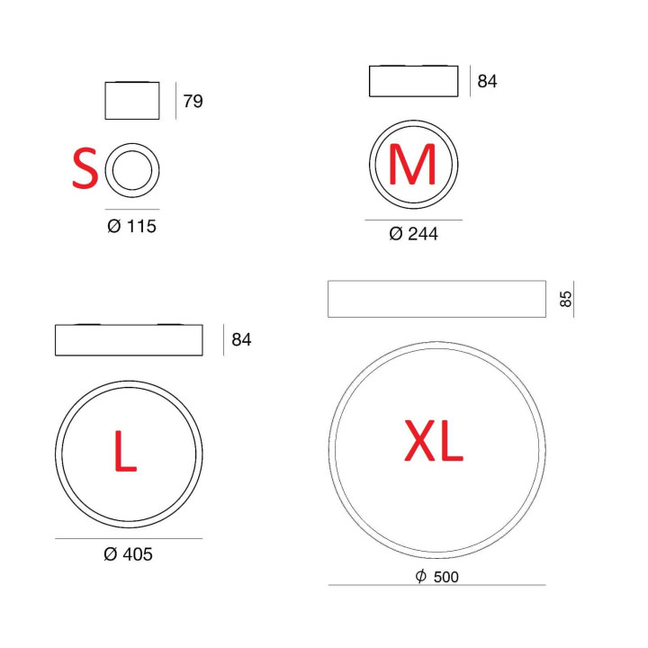 LINEA LIGHT BOX SR white, round surface LED ceiling S, M, L, XL