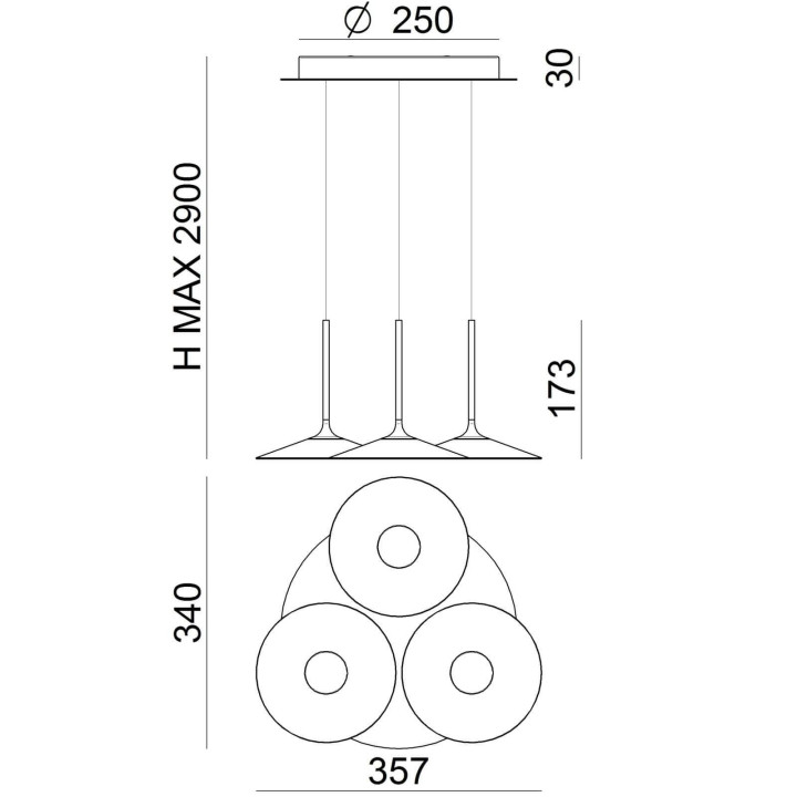 LINEA LIGHT Poe P3 8355/6/8/9 wisząca potr&oacute;jna lampa LED 19W