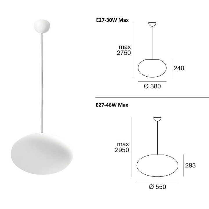 LINEA LIGHT OH! SMASH biała lampa wisząca IP20 lub IP65 z polietylenu
