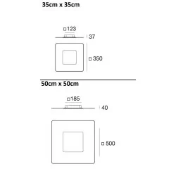 LINEA LIGHT ARUBA szklana, kwadratowa lampa sufitowa LED 35cm, 50cm