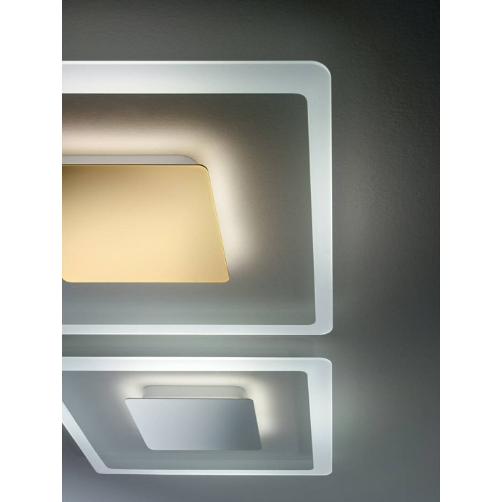 LINEA LIGHT ARUBA &ndash; square glass LED ceiling light 35cm or 50cm