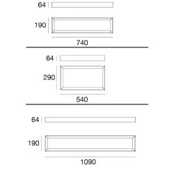 LINEA LIGHT TARA_B 9015/6/8/9 plafon lub kinkiet LED biały, czarny