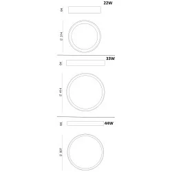 LINEA LIGHT TARA R 8334, 8337, 8340 round LED ceiling white or black