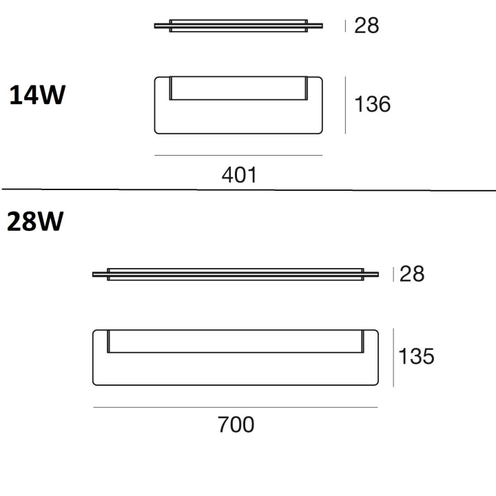 LINEA LIGHT SKINNY kinkiet LED biały, aluminium