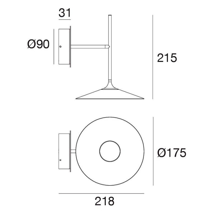 LINEA LIGHT POE 8500/1/3/4 ścienna LED biała, czarna, szara, terakota