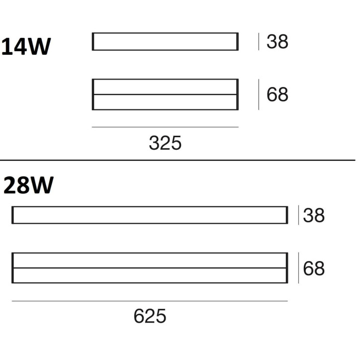 LINEA LIGHT KIOO 7904/5/6/7 kinkiet LED biały, alu IP44 33cm lub 63cm