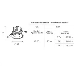 BPM SPOT 3120  recessed lamp with LED