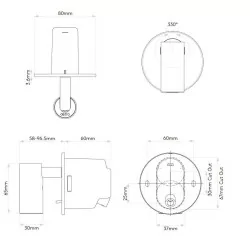 ASTRO Micro Recess Switched Wall Reading Lamp 5 Colors