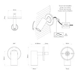 ASTRO Micro Recess Unswitched small wall lamp for the bedroom