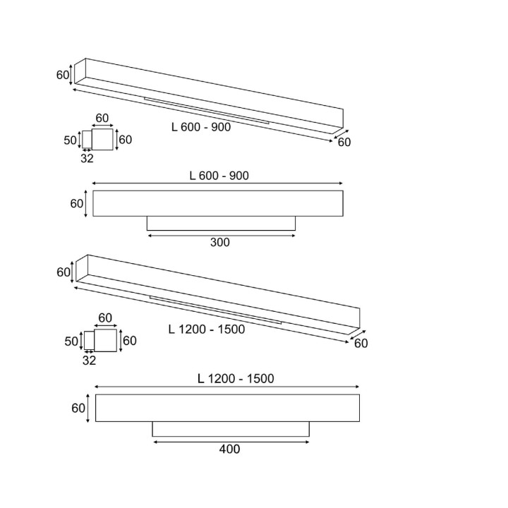 ELKIM LUPINUS LED 116 HQ wall lamp distance