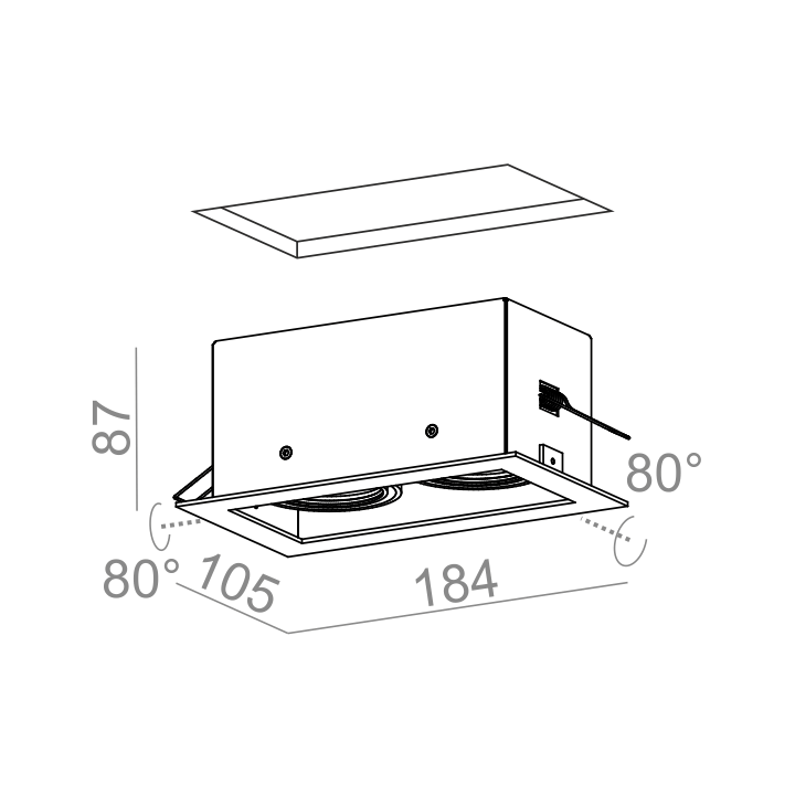 AQUAFORM SQUARES 50x2 230V recessed 36812