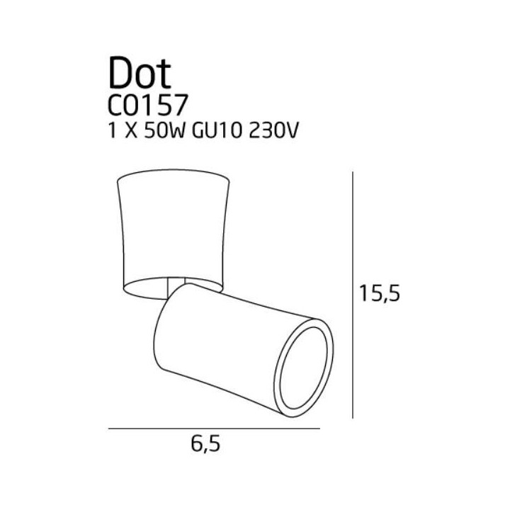 Maxlight DOT C0157 łamany reflektor sufitowy na żar&oacute;wkę GU10