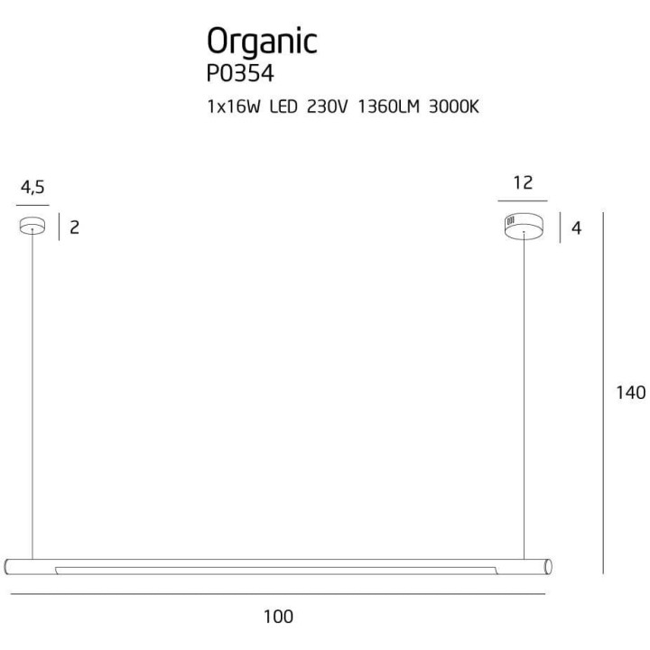 Maxlight ORGANIC Lampa wisząca LED 16W