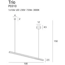 MAXlight TRIO 1 P0310 Lampa wisząca LED