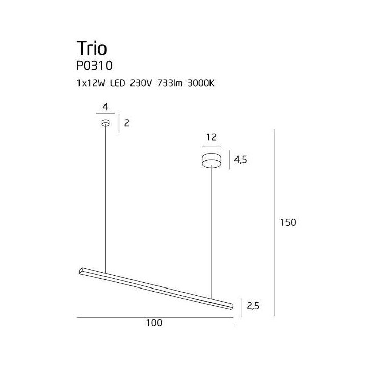 MAXlight TRIO 1 P0310 Lampa wisząca LED