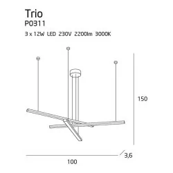 MAXlight TRIO 3 P0311 LED hanging lamp