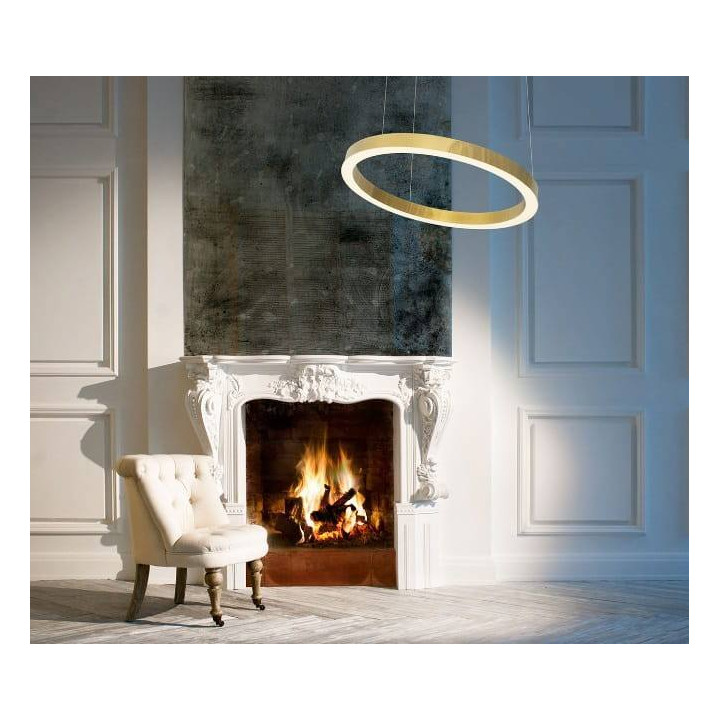 MAXlight LUXURY P0370 lampa wisząca, złota, okrągła LED