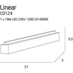 MAXlight LINEAR C0124 Ceiling lamp with LED