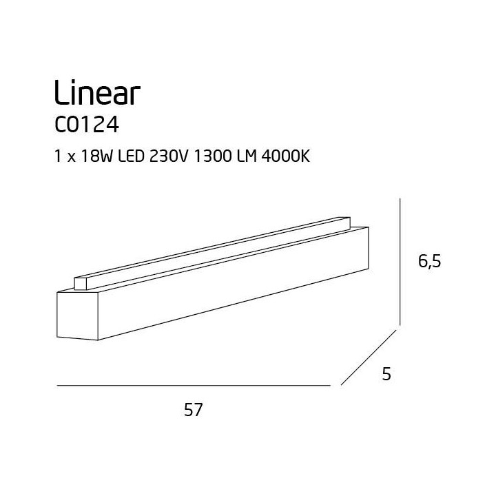 Plafon MAXlight LINEAR C0124 lampa sufitowa biała