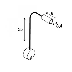 SLV Sconce Dio flex plate LED white, black