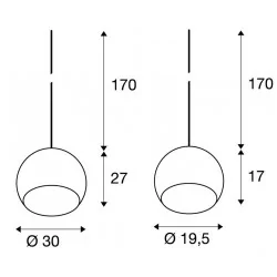 SLV SUN 20, BIG SUN 30 pendant lamp glass