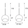 SLV SUN 20, BIG SUN 30 wisząca szklana