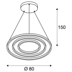 SLV ONE TRIPLE Dali 1002913, 1002914 wisząca LED biała, czarna