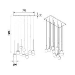 CLEONI COTTON DM101/Z/HF2 Lampa wisząca 14xG9