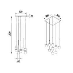 CLEONI COTTON DM101/Z/HF3 Lampa wisząca 13xG9