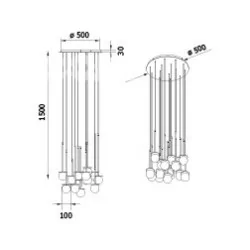 CLEONI COTTON DM101/Z/HF4 Lampa wisząca 16xG9