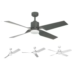 Ceiling fan TAU II white, natural iron LED 18W