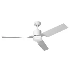 Ceiling fan TAU II white, natural iron LED 18W