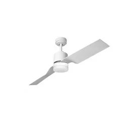 Ceiling fan TAU II white, natural iron LED 18W