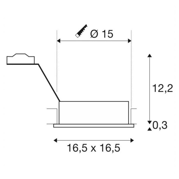 SLV New Tria 150 Square ES111 recessed alu, white, black