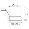 SLV New Tria 150 Square ES111 biała, czarna, alu