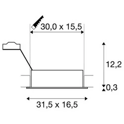 SLV New Tria 2 x ES111 square double alu, white, black