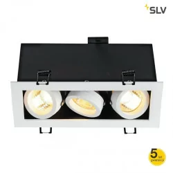 SLV KADUX 11553 triple QPAR 51 alu, white, black 230V