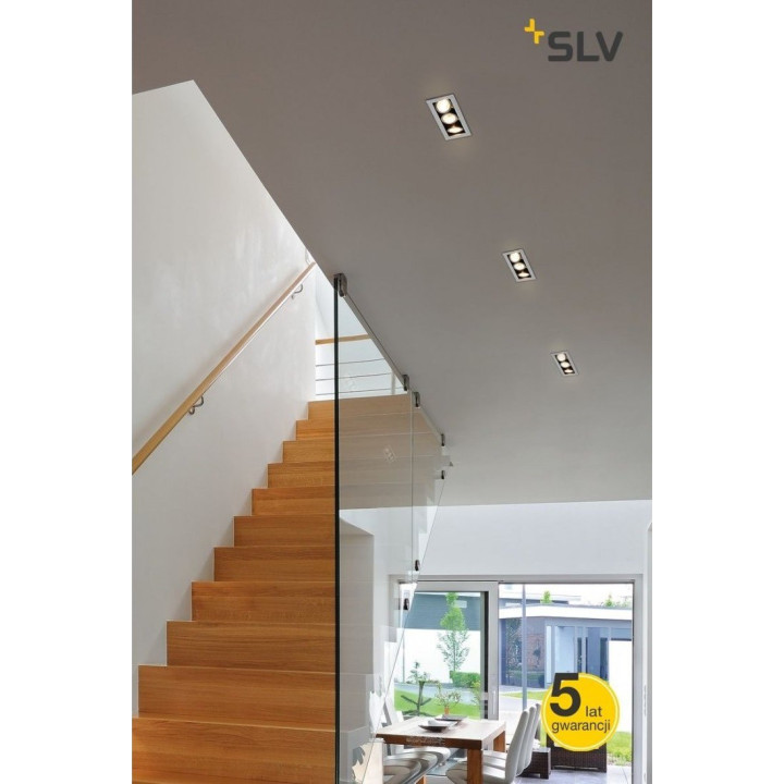 SLV KADUX 11553 triple QPAR 51 alu, white, black 230V