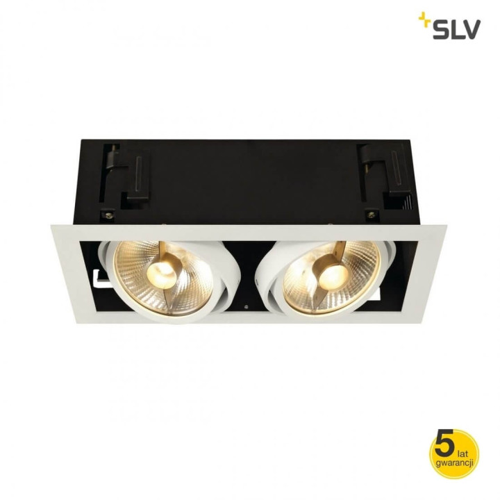 SLV KADUX 11555 podw&oacute;jna QPAR111 biała, czarna, alu 230V